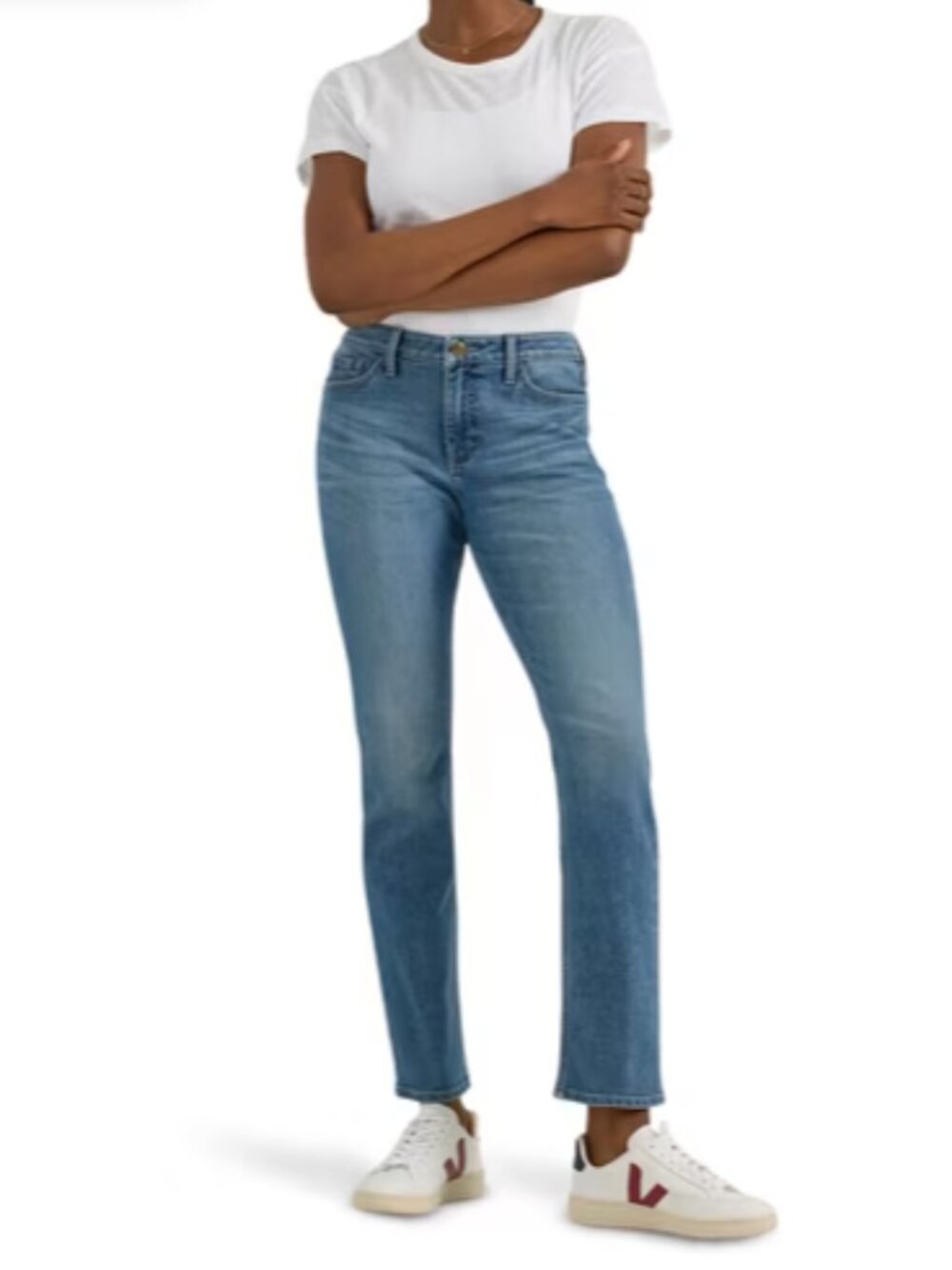 Lee Women's Mid-rise Straight Jean in Blue Chef